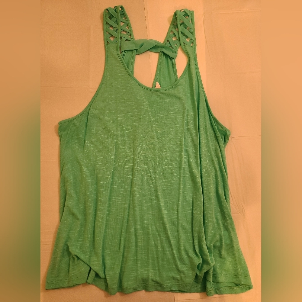 Candie's tank top w/ braided straps blue- green color size XLarge